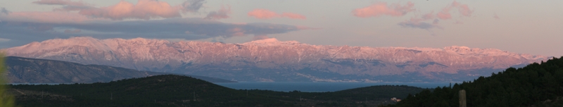 Dinaric Alps at sunset